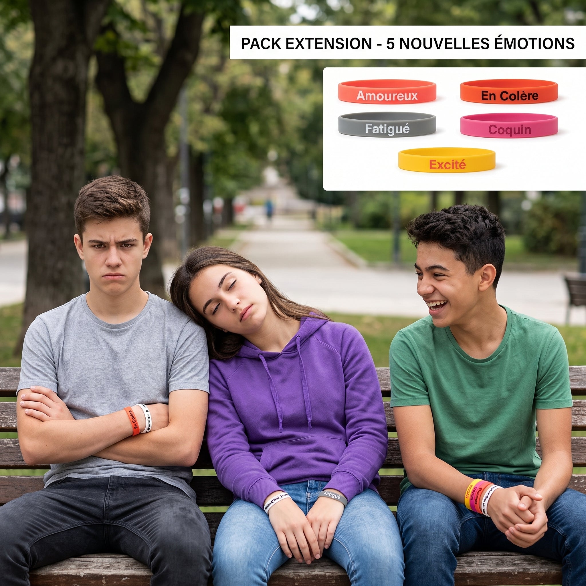 Pack Extension My Mood - Le Bracelet d'humeur en silicone réversible
