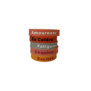 Cinq bracelets My Mood en silicone pour compléter la collection d’humeurs